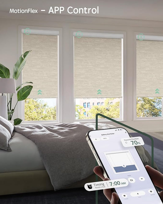 Yoolax Motorized Shades Dual Control, MotionFlex Motorized Roller Shades