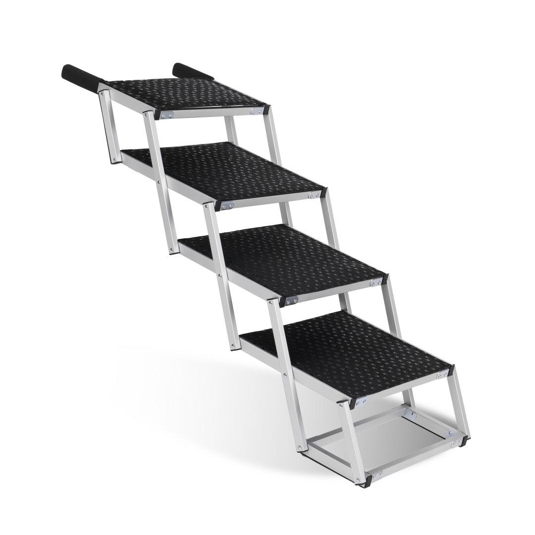 Foldable Dog Ramp For Cars, SUVs, Trucks, Portable Pet Dog Stairs For Large Dogs With Non-Slip Surface Reinforced Design, Lightweight Yet Sturdy Supports Up To 250lbs