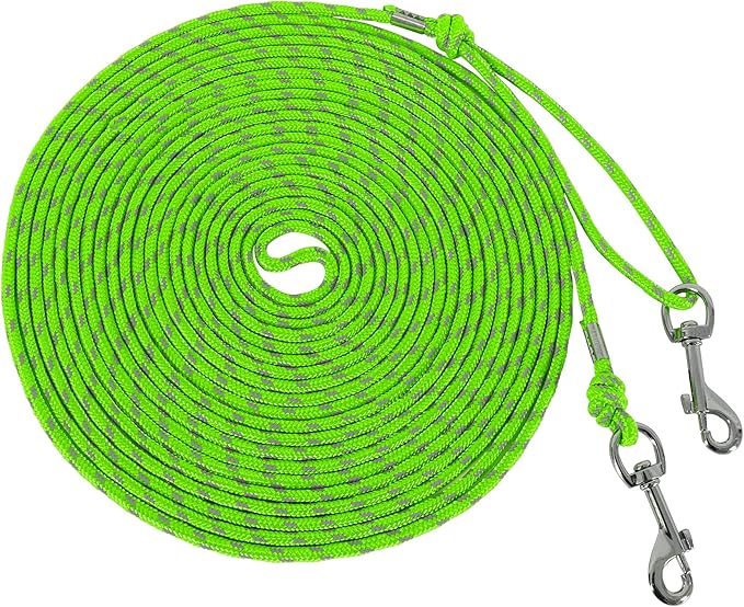 Reflective Cat Leash -30FT Cat Cable Out Escape Proof Walking Leads Yard Long Durable Safe Leash Traning Play Outdoor for Puppies/Kittens/Small Animals(Green)