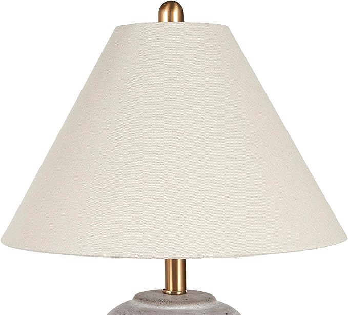 Nourison Home 23" Rustic Brown (Gray Undertones) Ceramic Pot Table Lamp for Bedroom, Living Room, Dining, Home Office, Entryway