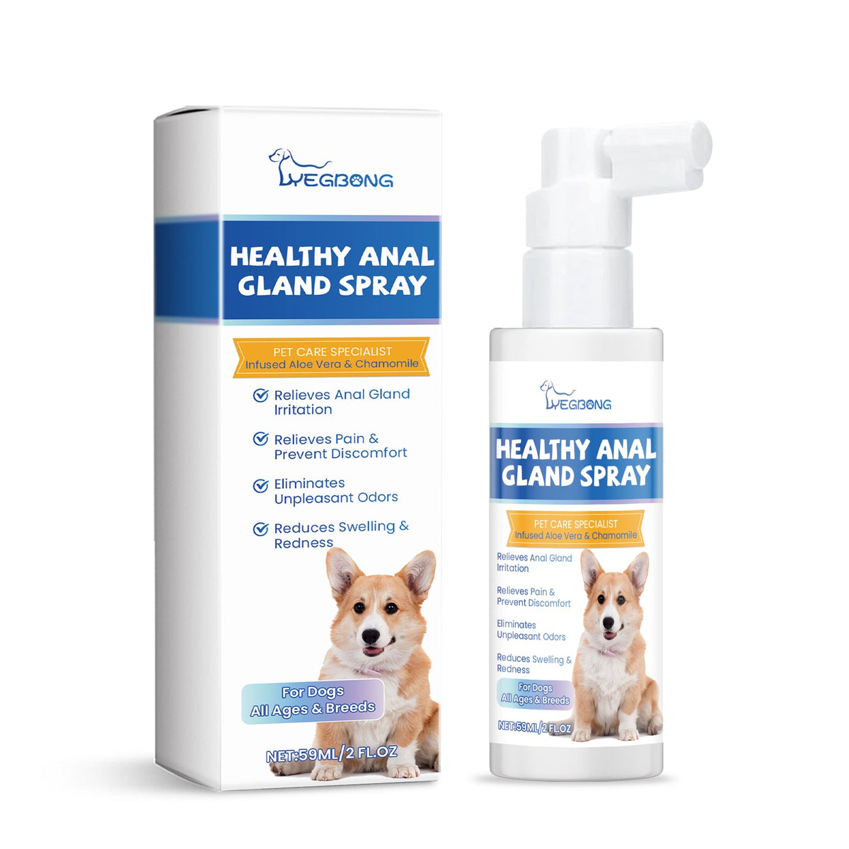 Healthy Gland Spray For Dogs, Dog Gland Care Spray For Infection Prevention, Reduce Itching Swelling & Bad Odor, Pet Gland Relief Spray For All Breeds & Ages