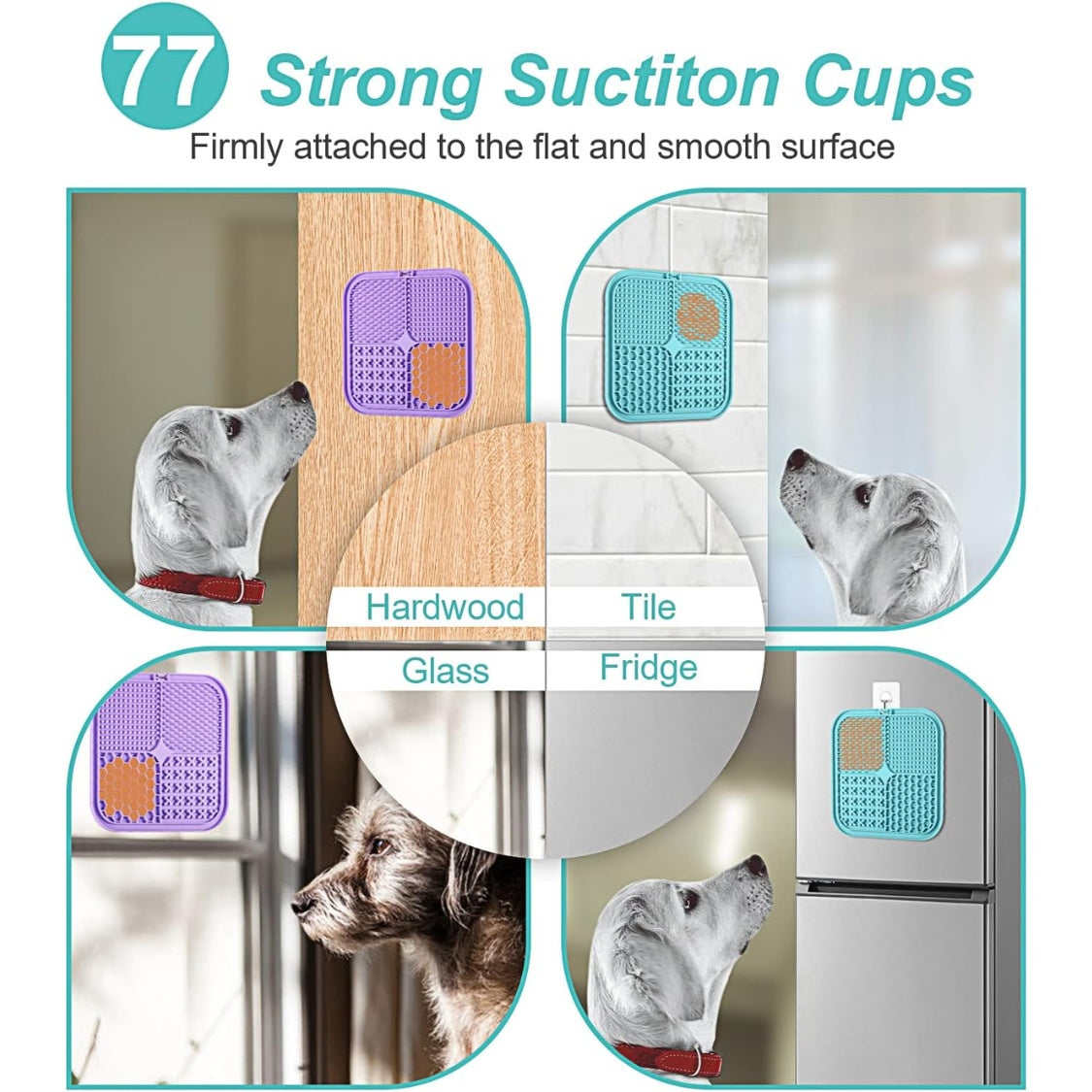 Lick Mat For Dogs Cats 2 Pack, Slow Feeder Licking Pad With Suction Cups For For Anxiety Relief And Boredom Reducer, Perfect For Bathing Grooming