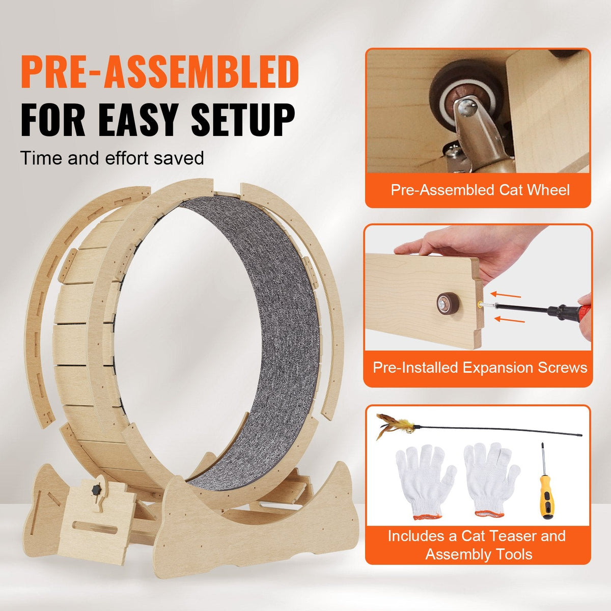 Cat Exercise Wheel Large Cat Treadmill Wheel For Indoor Cats 29.5 Inch