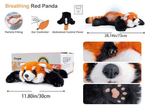 Breathing Red Panda Plush – Lifelike Calming Toy Gift