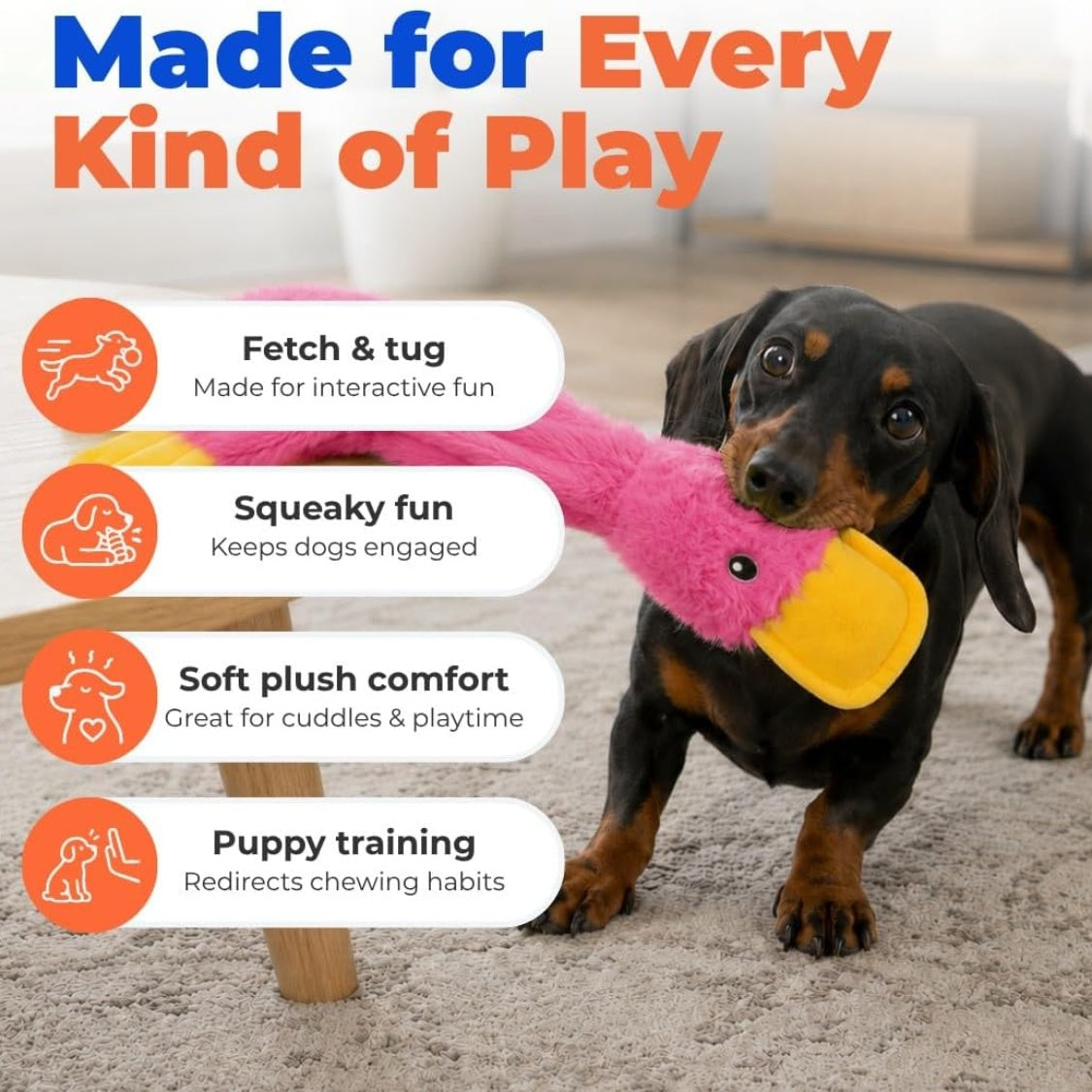 Best Pet Supplies Interactive Squeaky Dog Chew Toy, Ideal Dog Toys For Chewers, Small, Medium Large Dogs, And Fetch Lovers