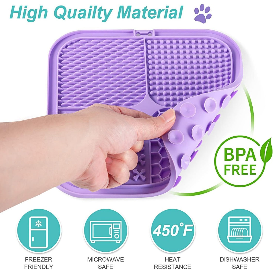 Lick Mat For Dogs Cats 2 Pack, Slow Feeder Licking Pad With Suction Cups For For Anxiety Relief And Boredom Reducer, Perfect For Bathing Grooming