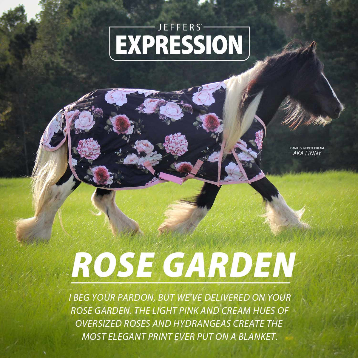 Jeffers Expression 1200 Denier Standard Neck Turnout Horse Blanket, 240 Gram