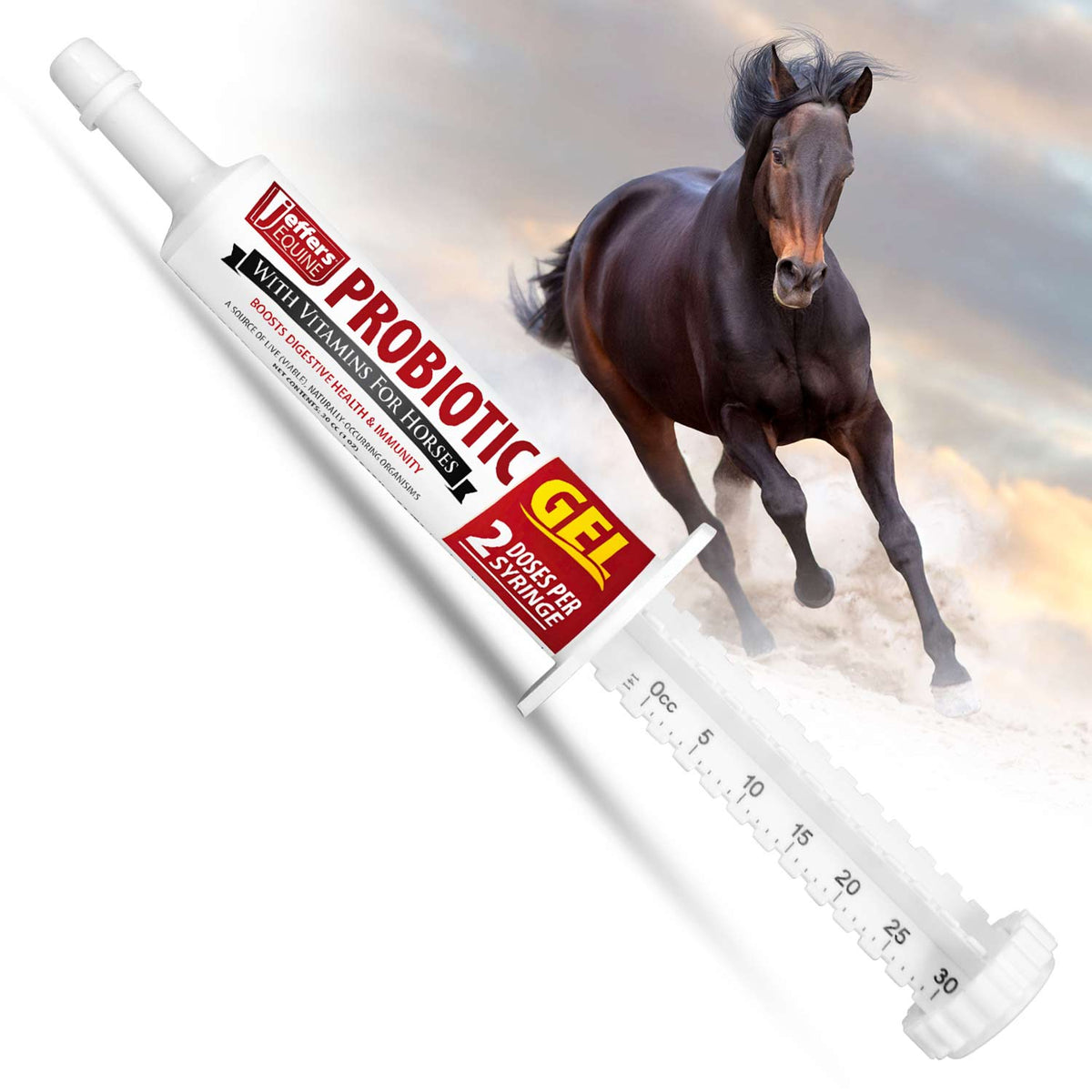 Jeffers Probiotic Gel for Horses, 2 Dose Syringe