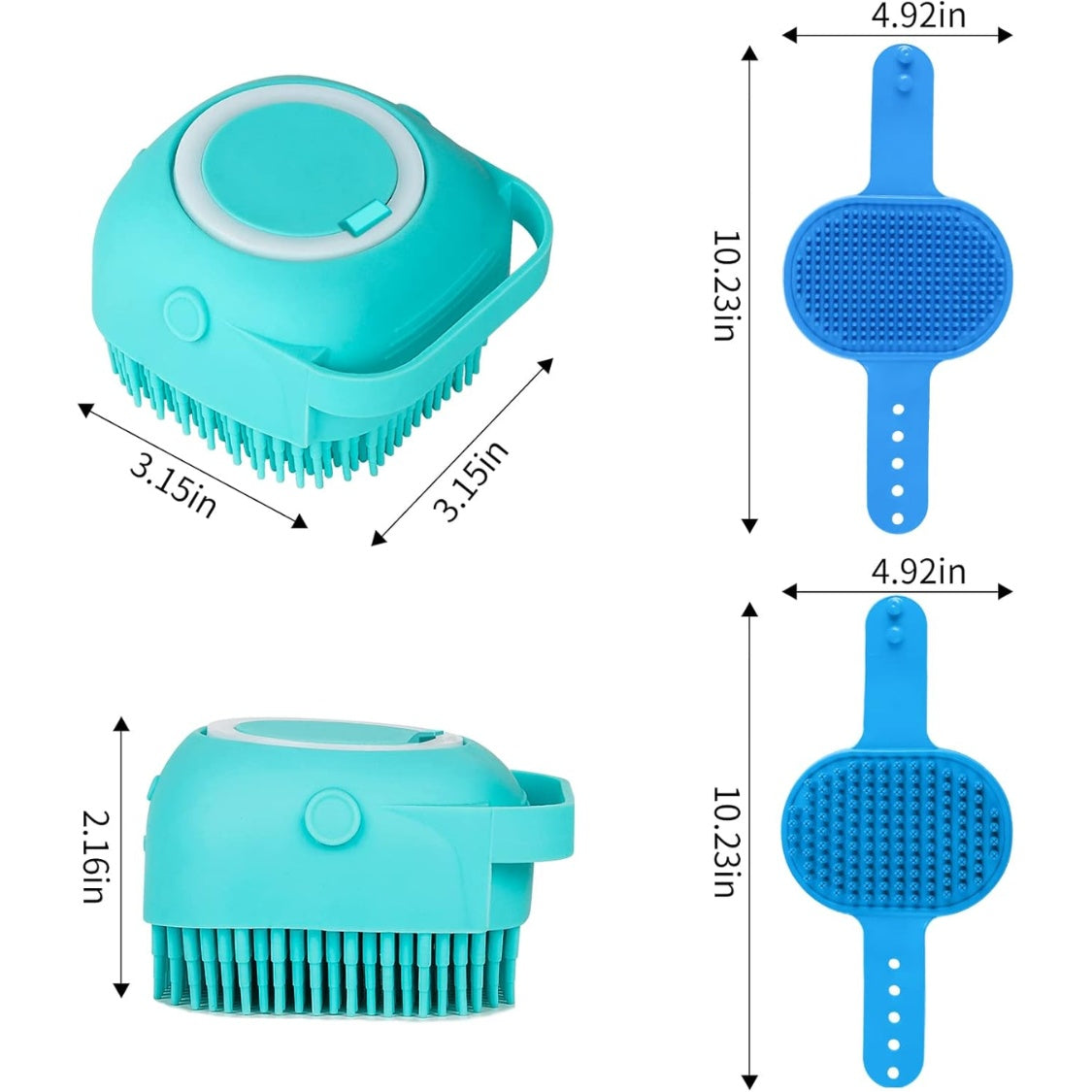 6PCS Dog Bath Brush  Dog Toothbrush Adjustable Handle Shampoo Brush  Scrubber For Short  Long Haired Dogs Cats  Effectively Solve Odor Stain Removal Problems