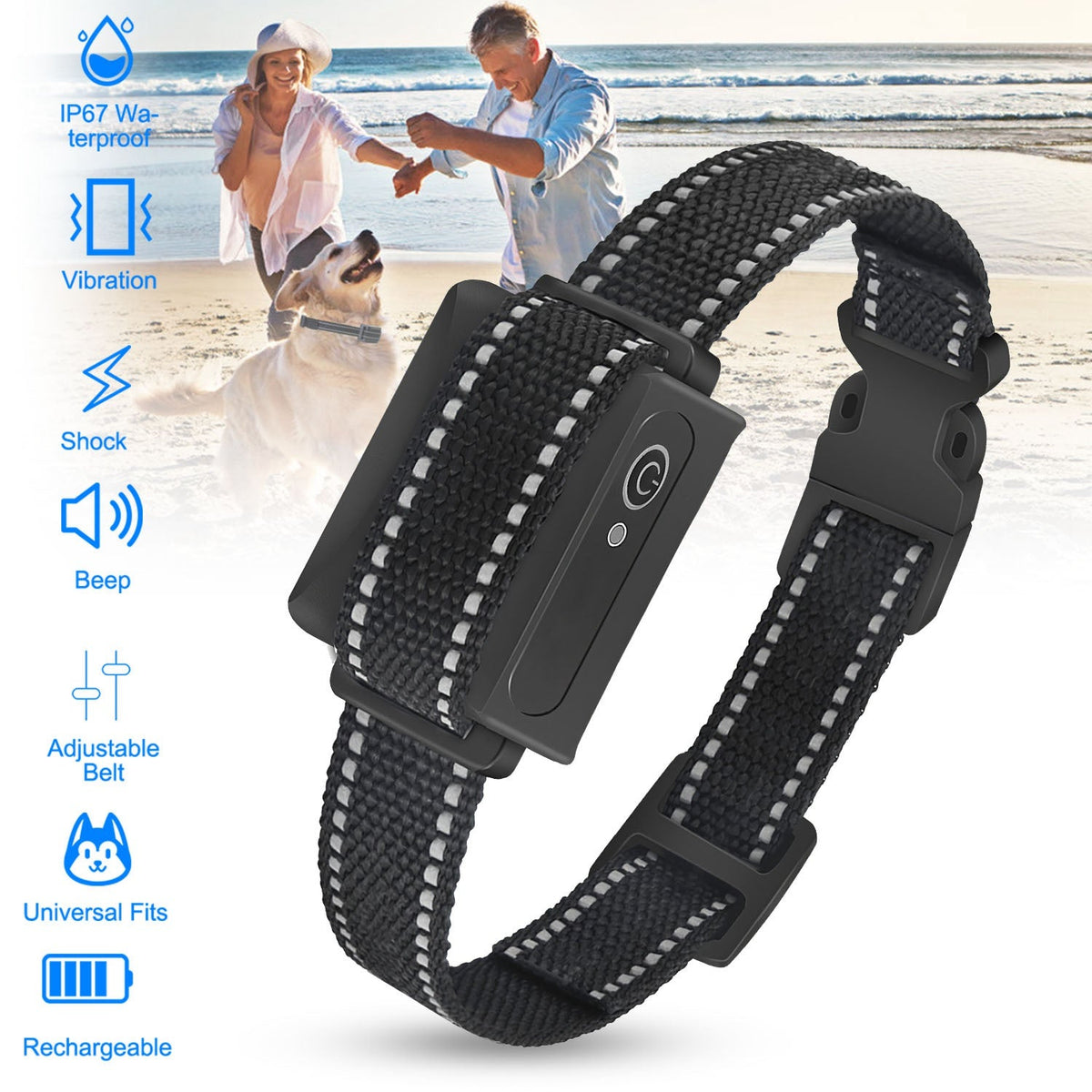 Train Collar OR Receiver Only Options - 3280FT Dog Training Collar IP67 Waterproof Pet Beep Vibration Electric Shock Collar 3 Channels Rechargeable Transmitter Receiver Trainer With Flashlight