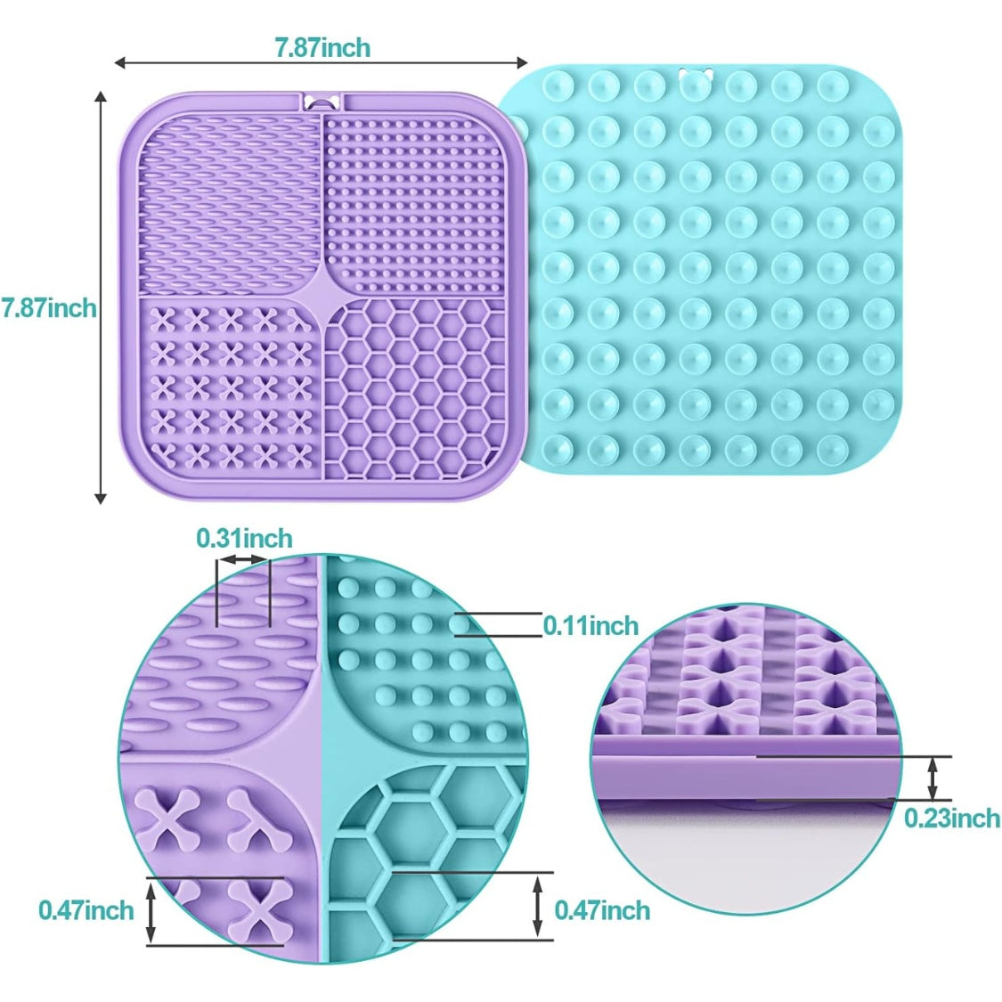 Lick Mat For Dogs  Cats 2 Pack, Slow Feeder Licking Pad With Suction Cups For For Anxiety Relief And Boredom Reducer, Perfect For Bathing Grooming