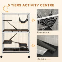 50H Rolling Small Animal Cage With Hammock