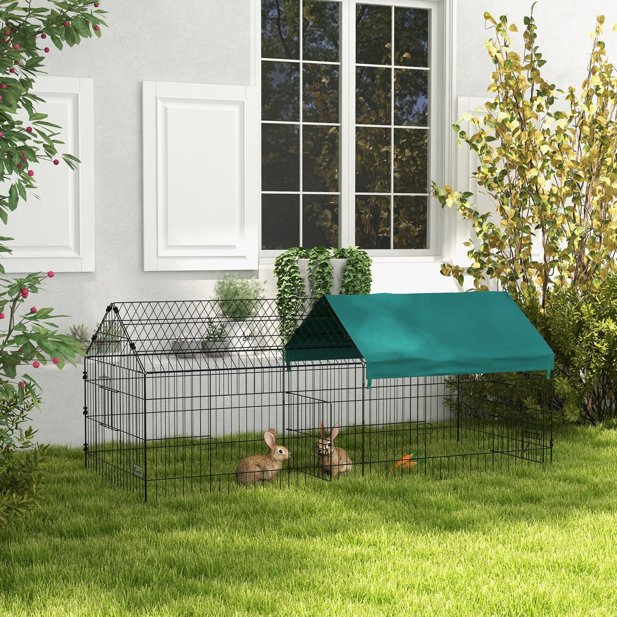 73" Small Animal Playpen with Roof for Rabbits, Chicken, Chinchillas