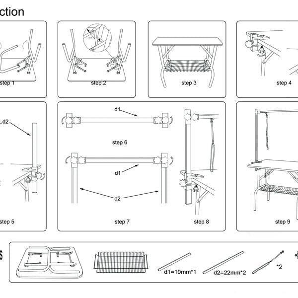 36 Inch Foldable Dog Pet Grooming Table