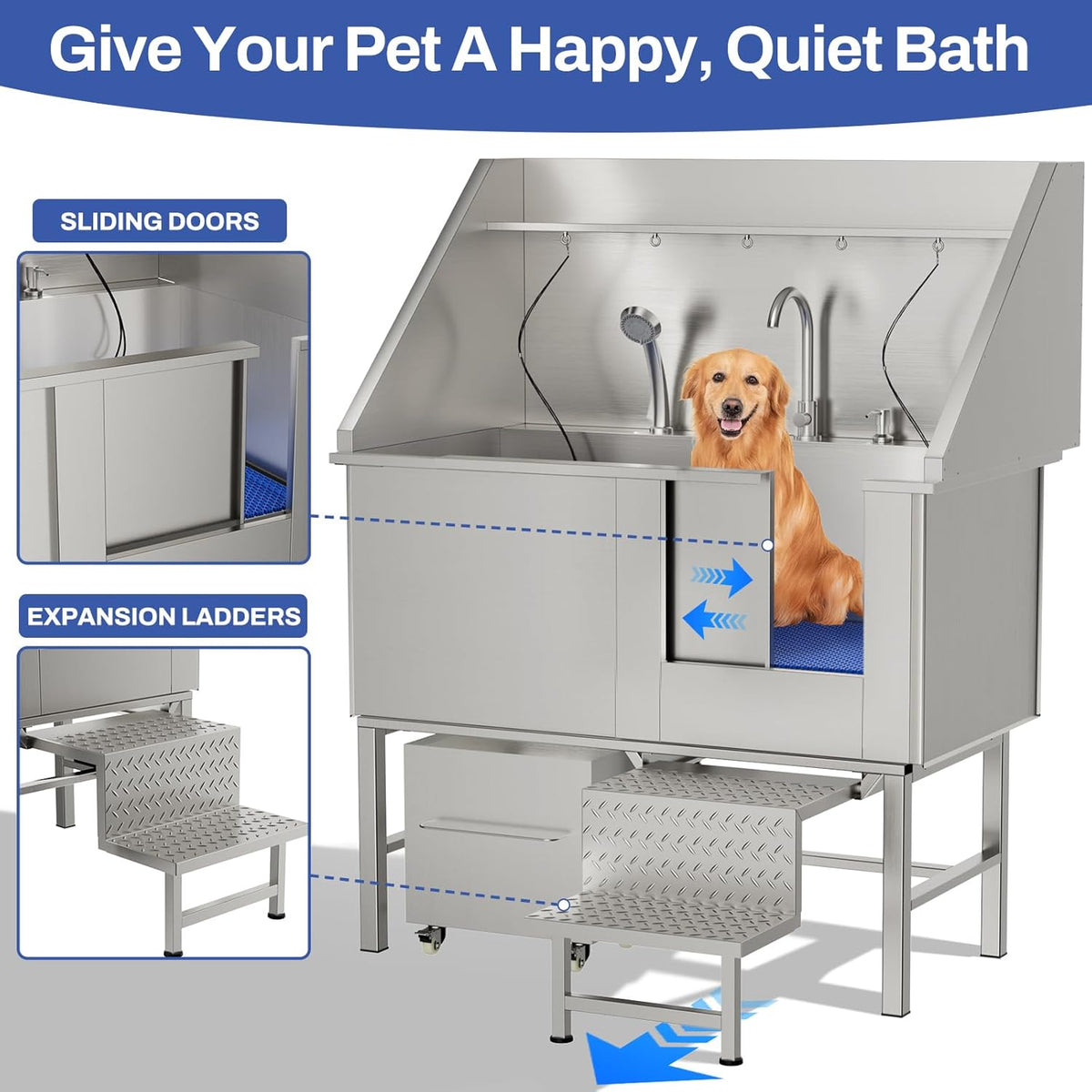 50inStainless Steel Dog Washing Station