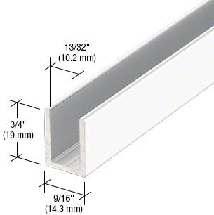 Brixwell SDCD38W-CCP72-XCP50 White 3/8" Fixed Panel Shower Door Deep U-Channel
