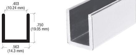 Brixwell SDCD38BA-CCP48-XCP25 Brite Anodized 3/8" Fixed Panel Shower Door Deep