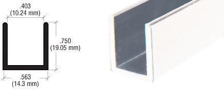 Brixwell SDCD38W-CCP72-XCP50 White 3/8" Fixed Panel Shower Door Deep U-Channel