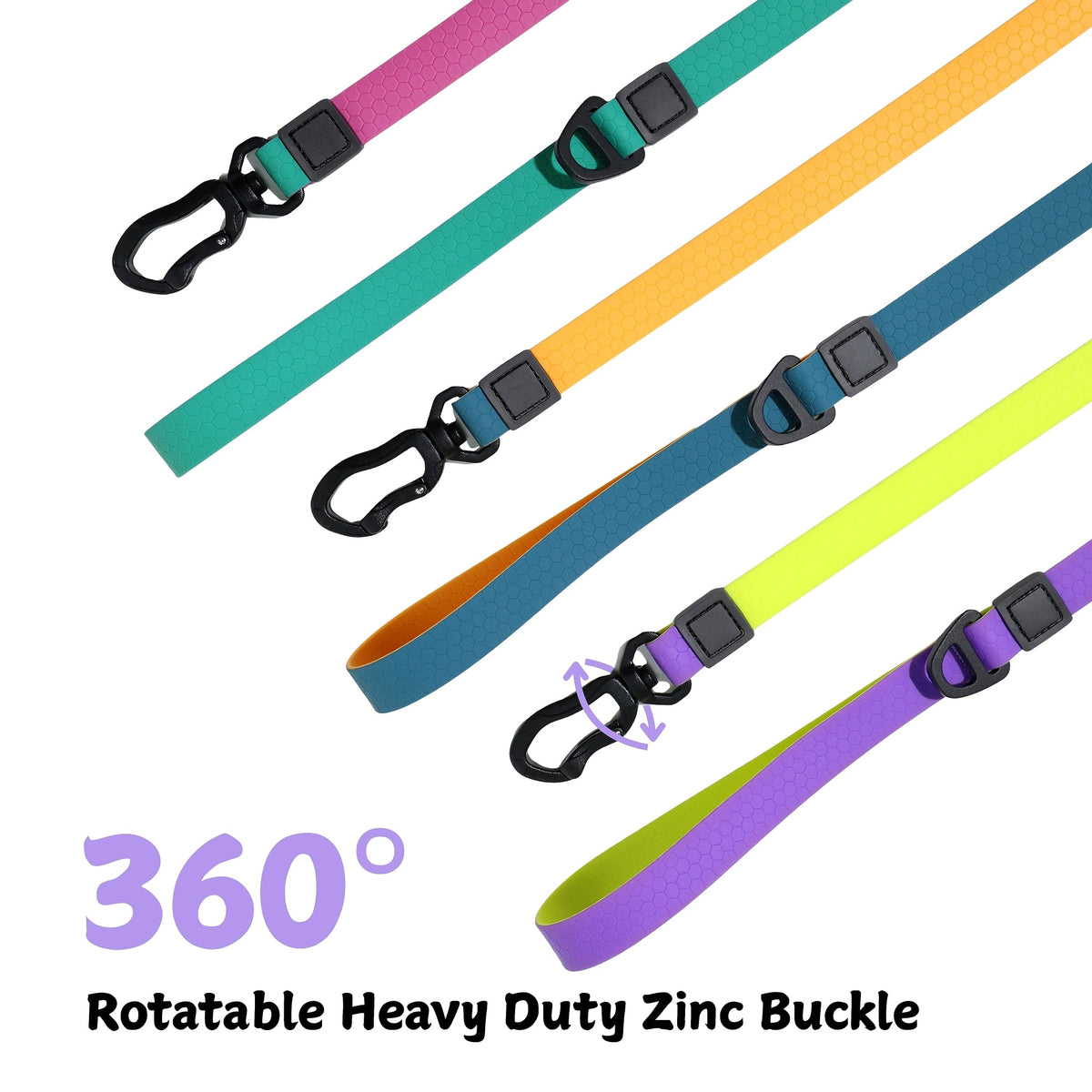 Honeycomb Embossed Dual-Color Pet Leash Set Is Stylish And Fashionable. The Embossed Surface Enhances The Leash's Grip, Preventing Slippage When Held. The Product Is Waterproof, Wear-resistant, Odor-r