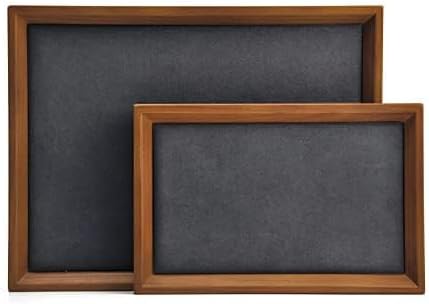 Oirlv Solid Wood Small Jewelry Tray Trade Showcase Countertop Jewelry Display Trays Rectangle Vanity Tray(Grey, Small)