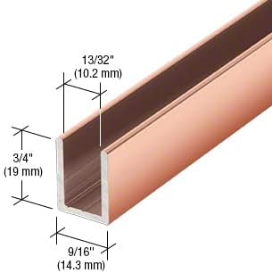 Brixwell SDCD38PC0-CCP12-XCP5 Polished Copper 3/8" Fixed Panel Shower Door Deep