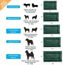 Dog Crate Pad Washable Dog Bed for Crate Small Cozy Mat 24-Inch Green | Ultra Soft Kennel Pad,Anti-Slip Bottom,Fits for Most Metal Crates,Comfortable Sleeping Pet Mat
