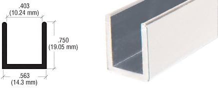 Brixwell SDCD38A-CCP72 Satin Anodized 3/8" Fixed Panel Shower Door Deep