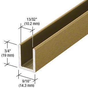 Brixwell SDCD38ABRS-CCP36-XCP25 Antique Brass 3/8" Fixed Panel Shower Door Deep