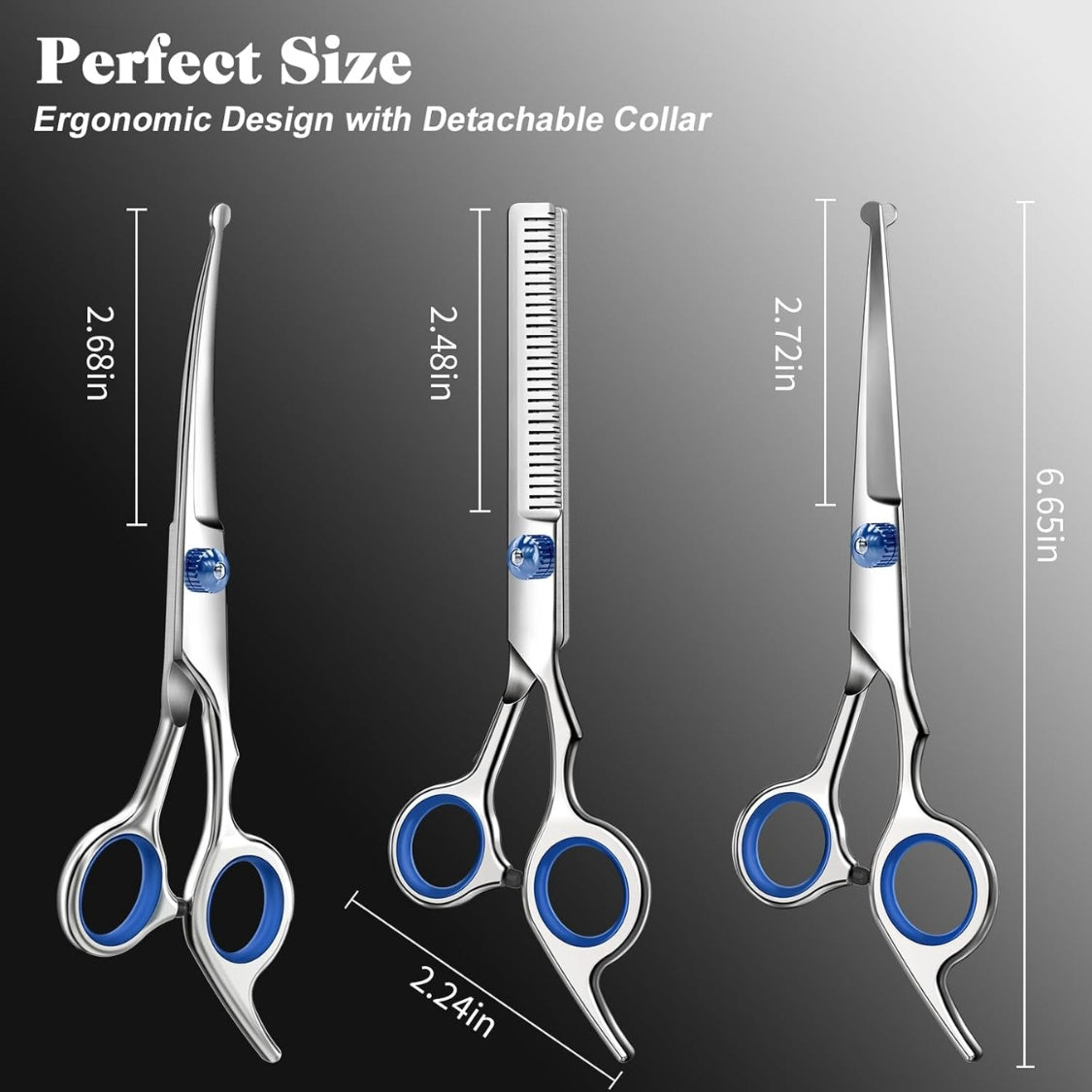 Professional 4 In 1 Dog  Cat Grooming Scissors Kit With Safety Round Tips,Sharp