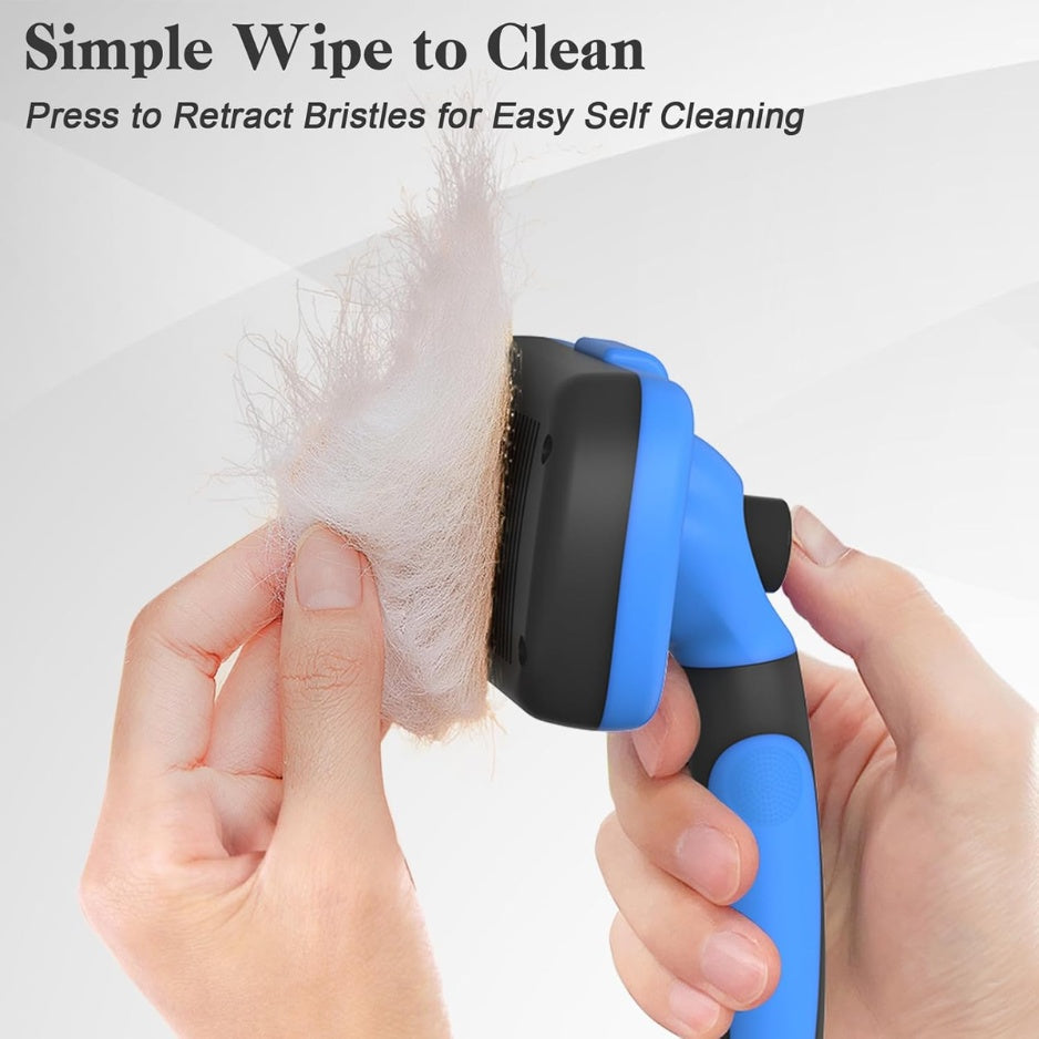 Swihauk Self Cleaning Slicker Brush  Skin Friendly Deshedding Grooming Tool For Dogs Cats  Suitable For Shedding  Haired Pets With Pet Supplies Accessories  Blue