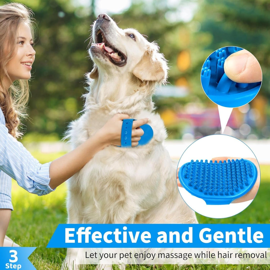 6PCS Dog Bath Brush  Dog Toothbrush Adjustable Handle Shampoo Brush  Scrubber For Short  Long Haired Dogs Cats  Effectively Solve Odor Stain Removal Problems