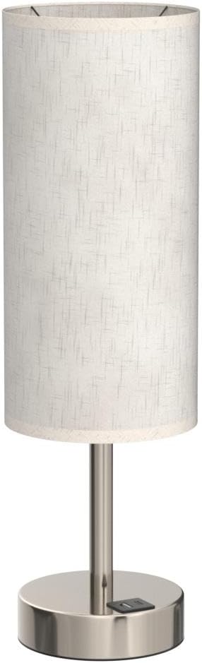 Dicoool Touch Table Lamp for Bedroom Nightstand - Bedside Lamp with USB-C USB-A Charging Ports White, 3 Way Dimmable Small Desk Lamp for Bedroom, Dorm Room, Office, Living Room, Reading, Bathroom