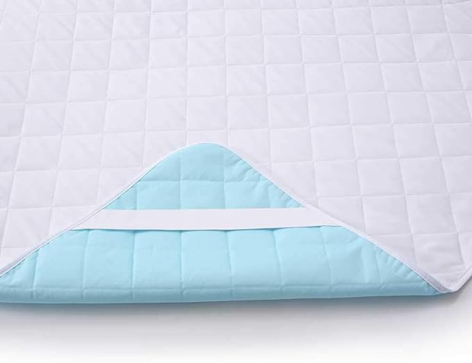 Queen 60"x80" Waterproof Pad with Straps, Incontinence Mattress Protector | KANECH Washable Pee Pad for Bed, Adults, Overnight Bed Protector, Waterproof Mattress Pad, Hold 16 Cups, Fits 5-20" Mattress