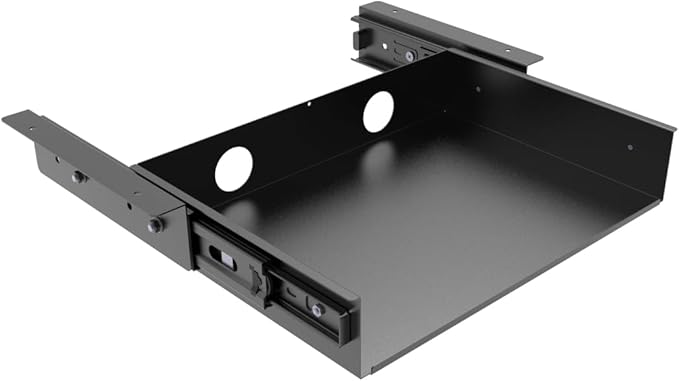 13 inch Under Desk Slide Out Storage Shelf, Sliding Under Desk Tray Drawer