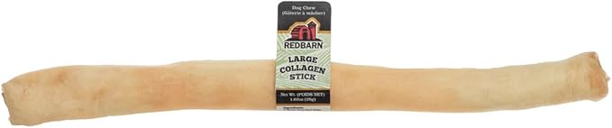 Redbarn Pet Products Natural Large Collagen Sticks for Dogs - Long Lasting Alternative to Traditional Rawhide & Bully - Supports Joint, Skin, & Coat Health - Case of 35