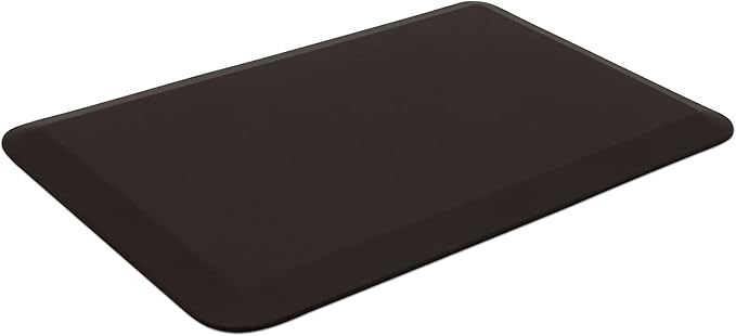 GelPro Anti-Fatigue Designer Comfort Kitchen Floor Mat, 20x32”, Leather Grain Truffle Stain Resistant Surface with 3/4” Thick Ergo-Foam Core for Health and Wellness