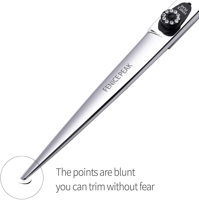 Fenice Peak 7.5'' Dog Straight Scissors For Grooming Pet Hair Cutting Shears 440C Stainless Steel Black Non-Slip Handle Sharp Blades Professional Pet Trimming Scissors for Cats