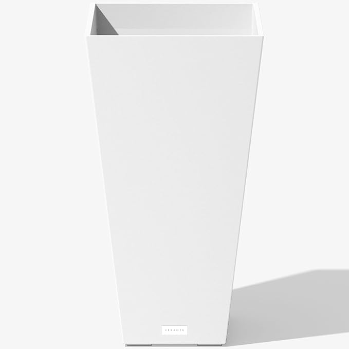 Veradek V-Resin Indoor/Outdoor Taper Planter (26 inch, White)