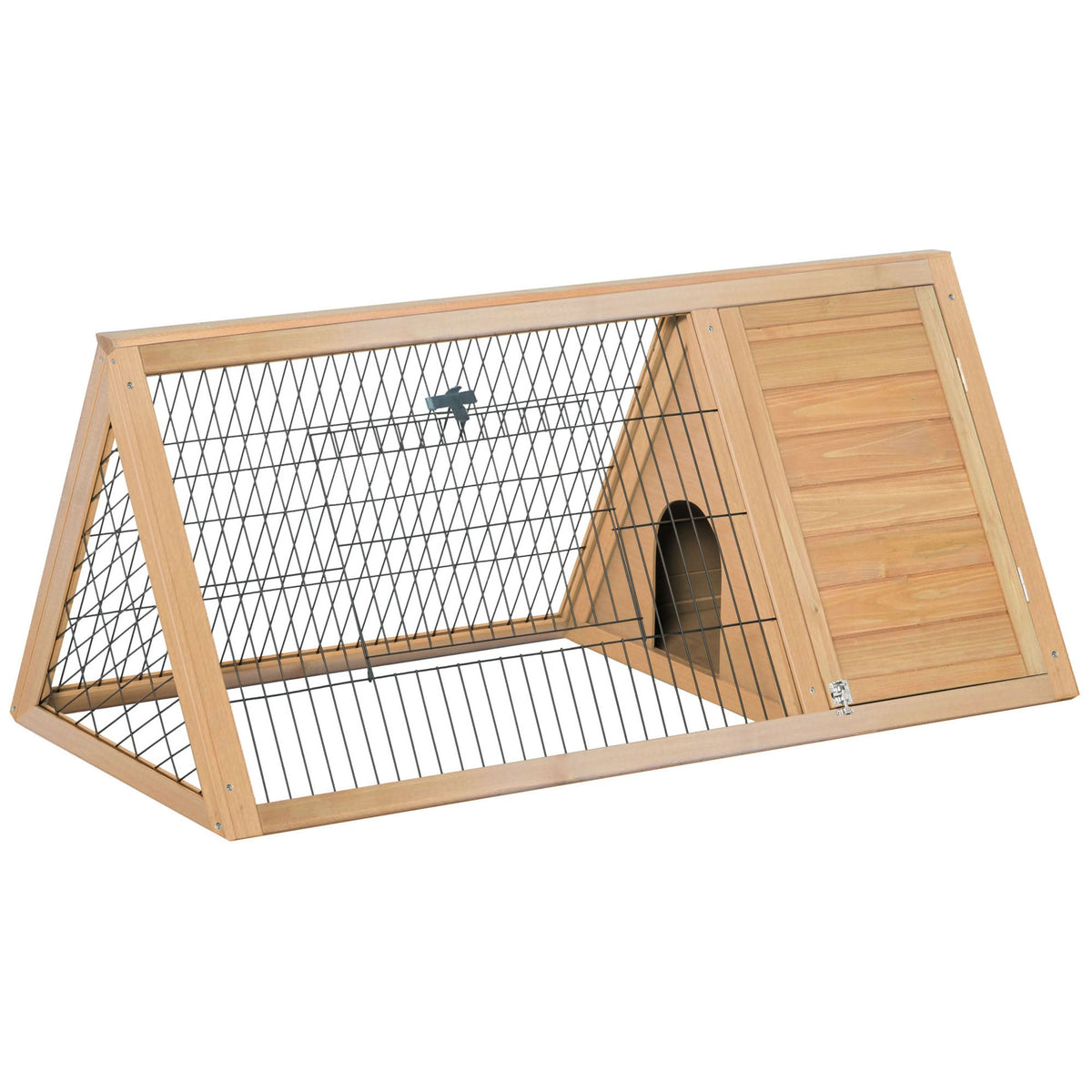 Rabbit Hutch Outdoor, Wooden Chicken Coop with Run, Outdoor Small Animal Cage for Rabbit, Small Duck and Chicken, Brown