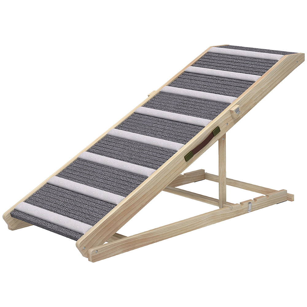 Dog Ramp For Couch, 4 Adjustable High-traction Carpet And Crossbars Foldable Pet Ramp  For Small To Large Dog