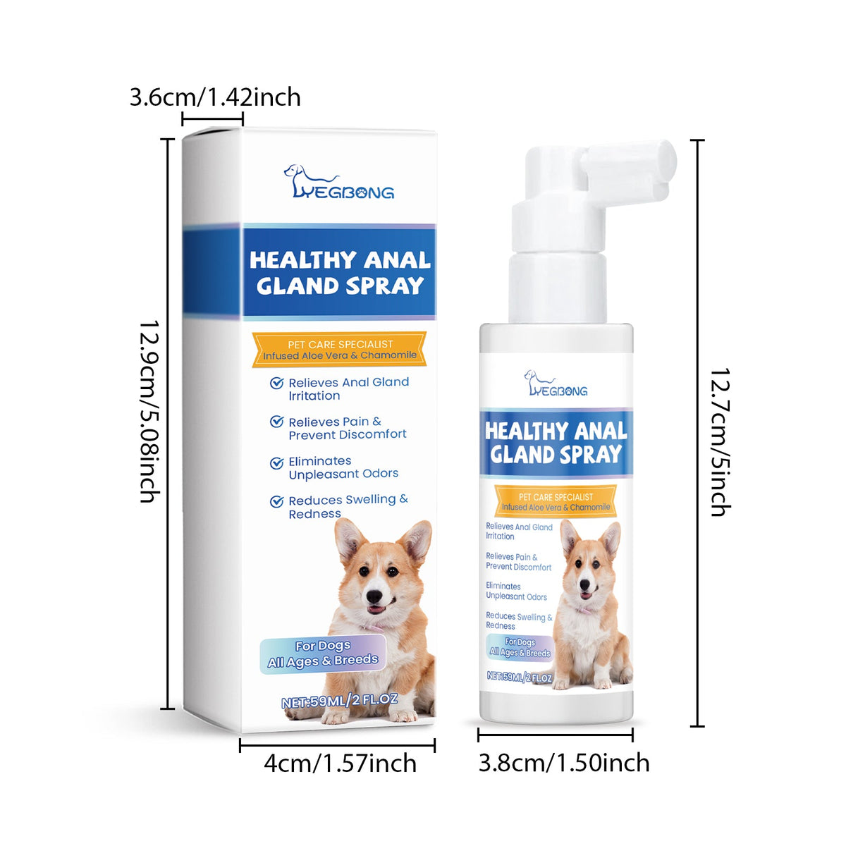 Healthy Gland Spray For Dogs, Dog  Gland Care Spray For Infection Prevention, Reduce Itching Swelling & Bad Odor, Pet Gland Relief Spray For All Breeds & Ages