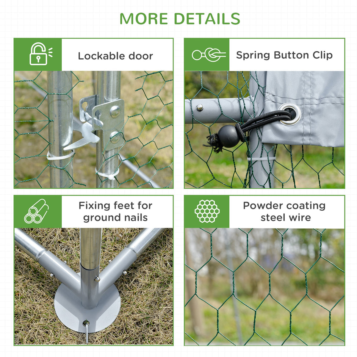 Large Chicken Coop Metal Chicken Run with Waterproof and Anti-UV Cover, Dome Shaped Walk-in Fence Cage Hen House for Outdoor and Yard Farm Use, 1" Tube Diameter, 9.2 x 18.7 x 6.5