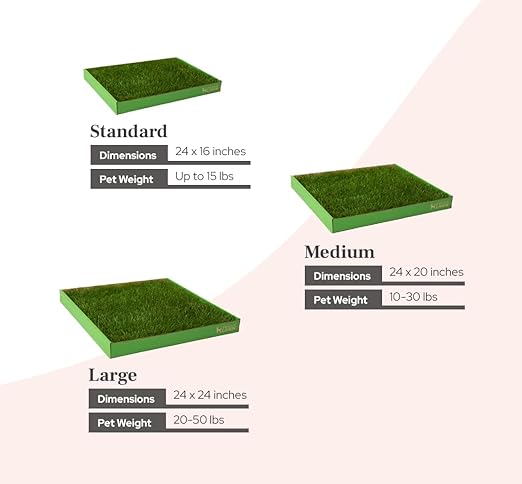 DoggieLawn Real Grass Dog Pee Pads with Tray - Large Dog Potty Pad 24x24 | No-cleaning, odor-reducing puppy potty training pad for housebreaking, indoor or outdoor use, real grass, replace when needed
