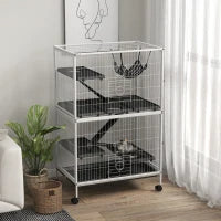 50H Rolling Small Animal Cage With Hammock