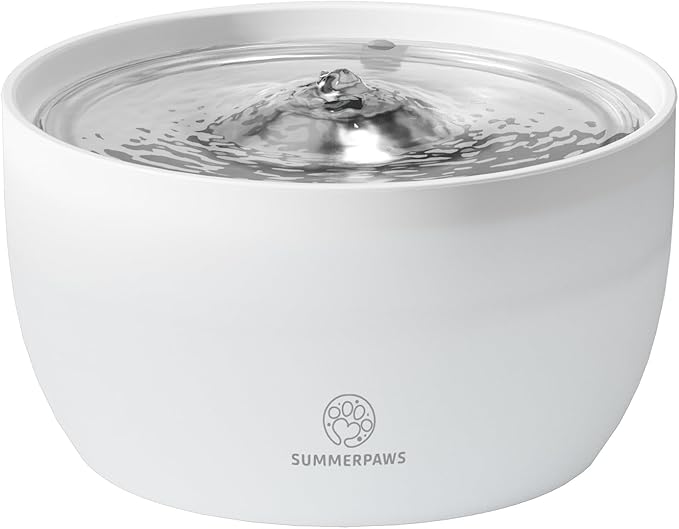 Cat Water Fountain: Silent cat Fountains for Drinking with Ultra-Quiet Pump, 101.4oz/3L Automatic Pet Fountain with 2 Filters, Easy Clean Water Fountains for Cats Indoor, White