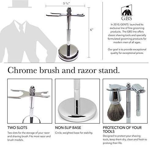 G.B.S Men’s Shaving Kit, Butterfly DE Safety Razor, Badger Brush, Shaving Bowl, Shave Soap, Stand, Aftershave, Cologne Plus Blades, with Bag Home, Pack of 9 Pieces