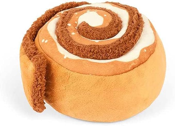 P.L.A.Y. Cute Plush Dog Toys - Coffee Shop Food Themed Durable Squeaker Chew Toy, Great for Puppies & Small, Medium, Large Dog Breeds - Machine Washable, Recycled Materials (Pup Cup Cafe Cinna-bone)