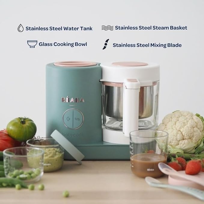 BEABA Babycook Neo Baby Food Maker | Non-Toxic Glass & Stainless Steel |