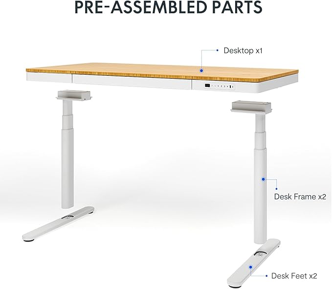 SANODESK Standing Desk with Drawer, Dual Motor 3 Stage Electric Height