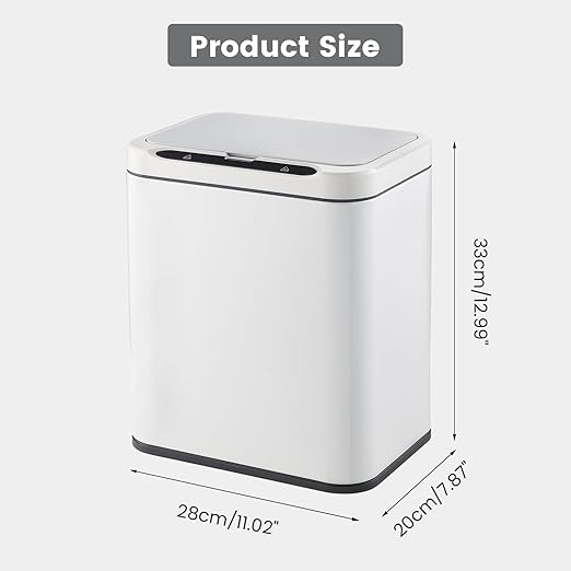 ELPHECO Stainless Steel Office Trash Can Motion Sensor Garbage Can Touchless